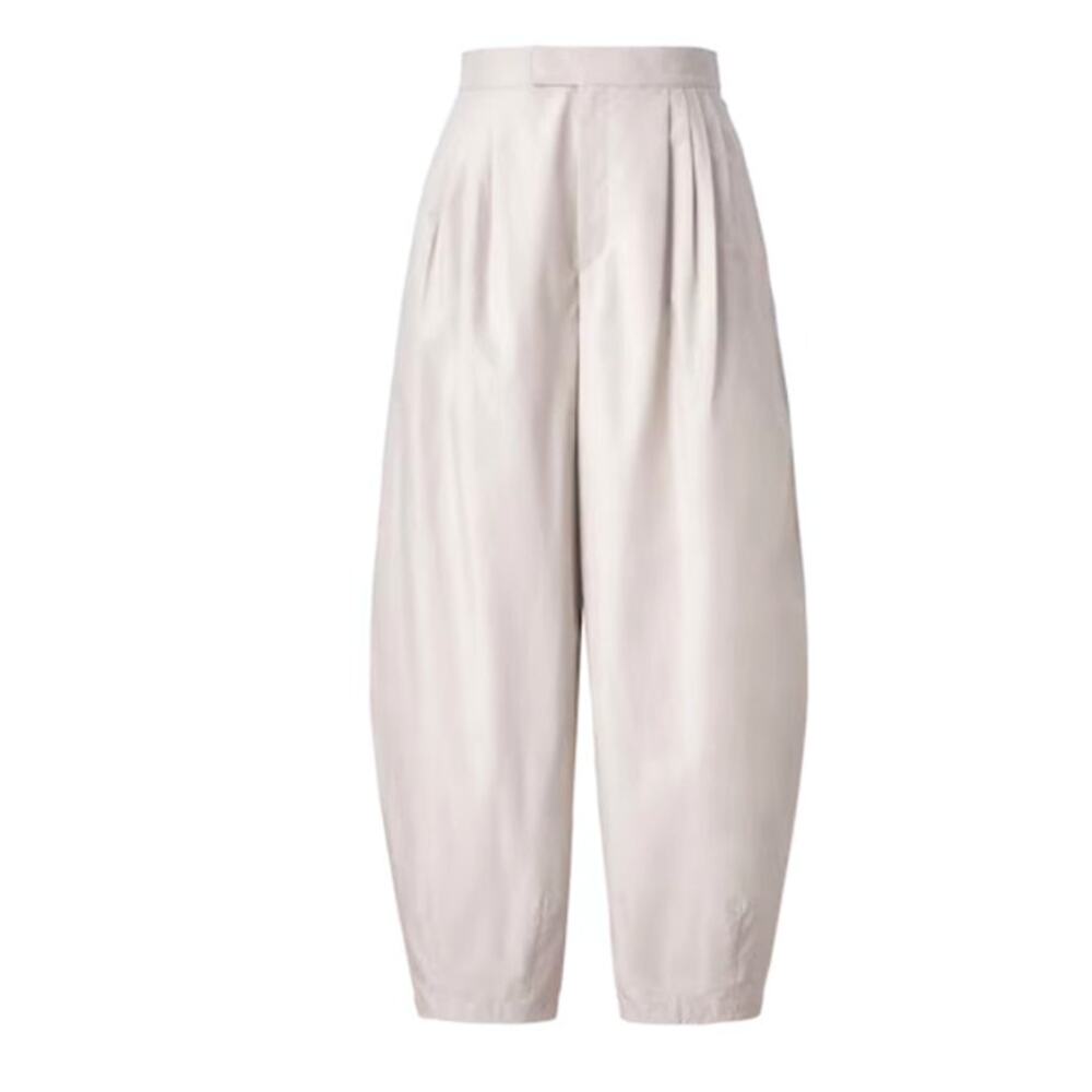 Uniqlo X Clare Wright Keller 100% Cotton Poplin Loose Balloon Pants Beige Size 8